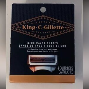 Neck Razor King C Gillette Neck Razor Blade Cartridges 4 count Brand New #4